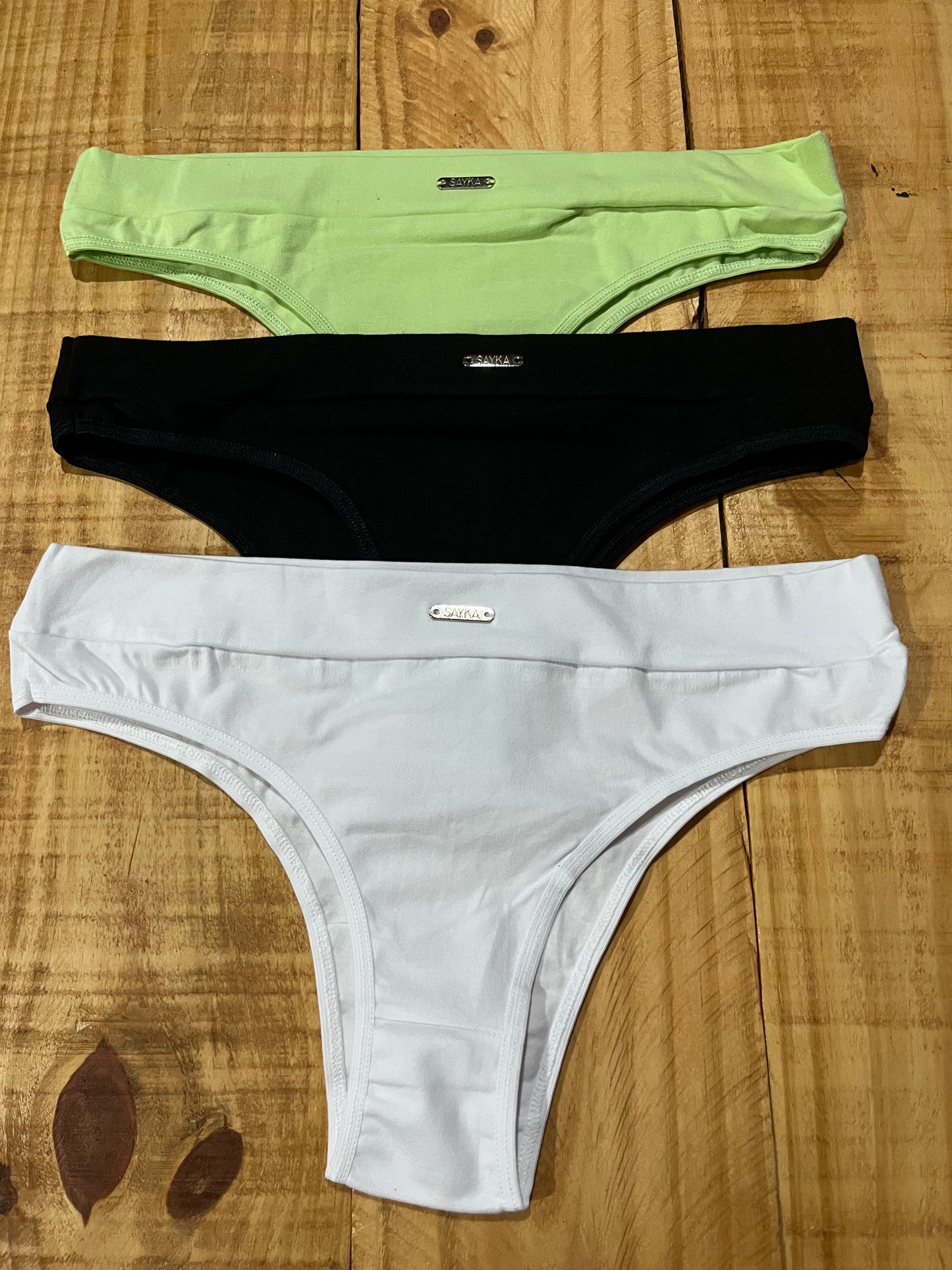 Pack x3 vedetinas de algodón con cintura Sayka