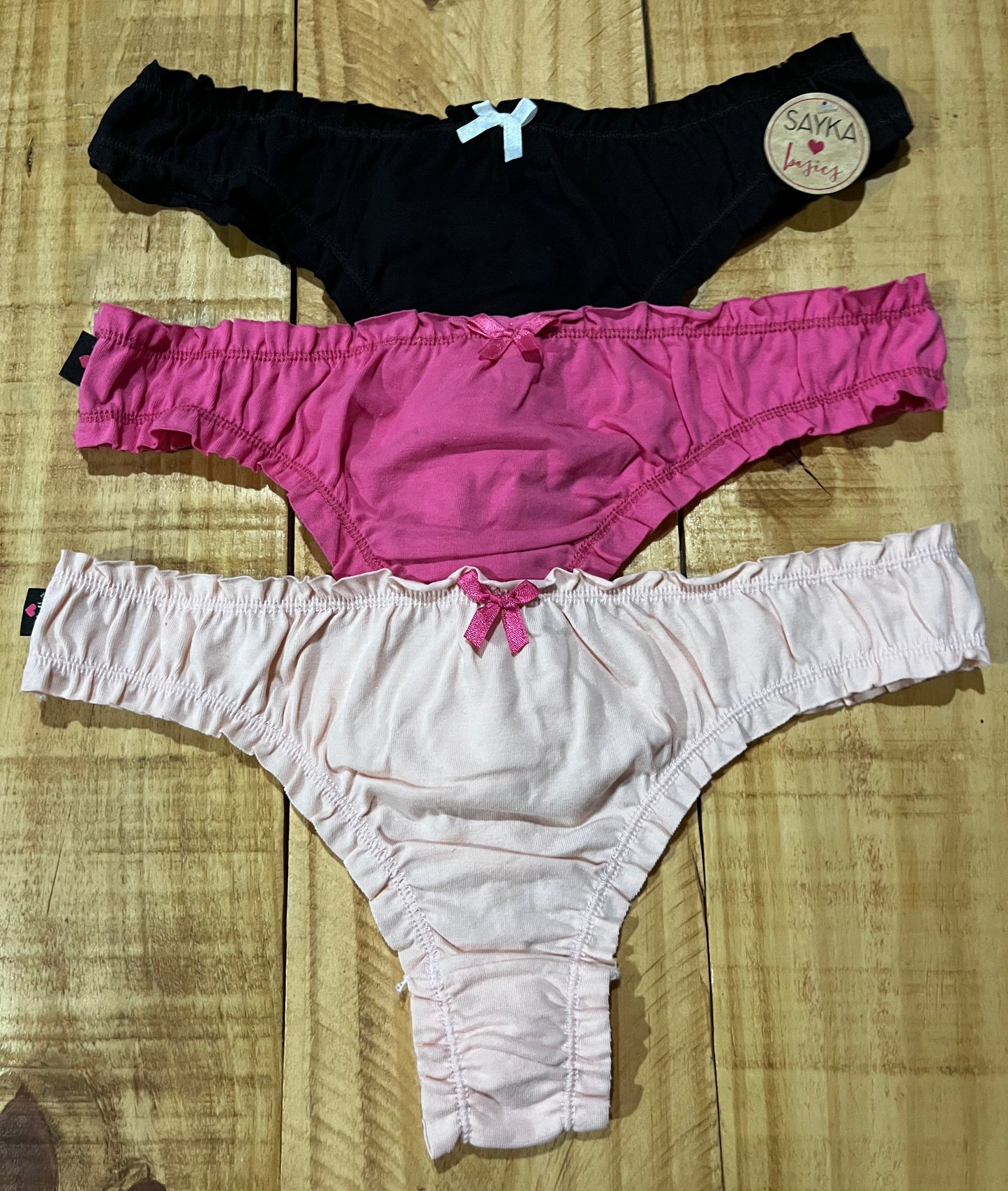 Pack x3 less FRUFRU de algodon Sayka