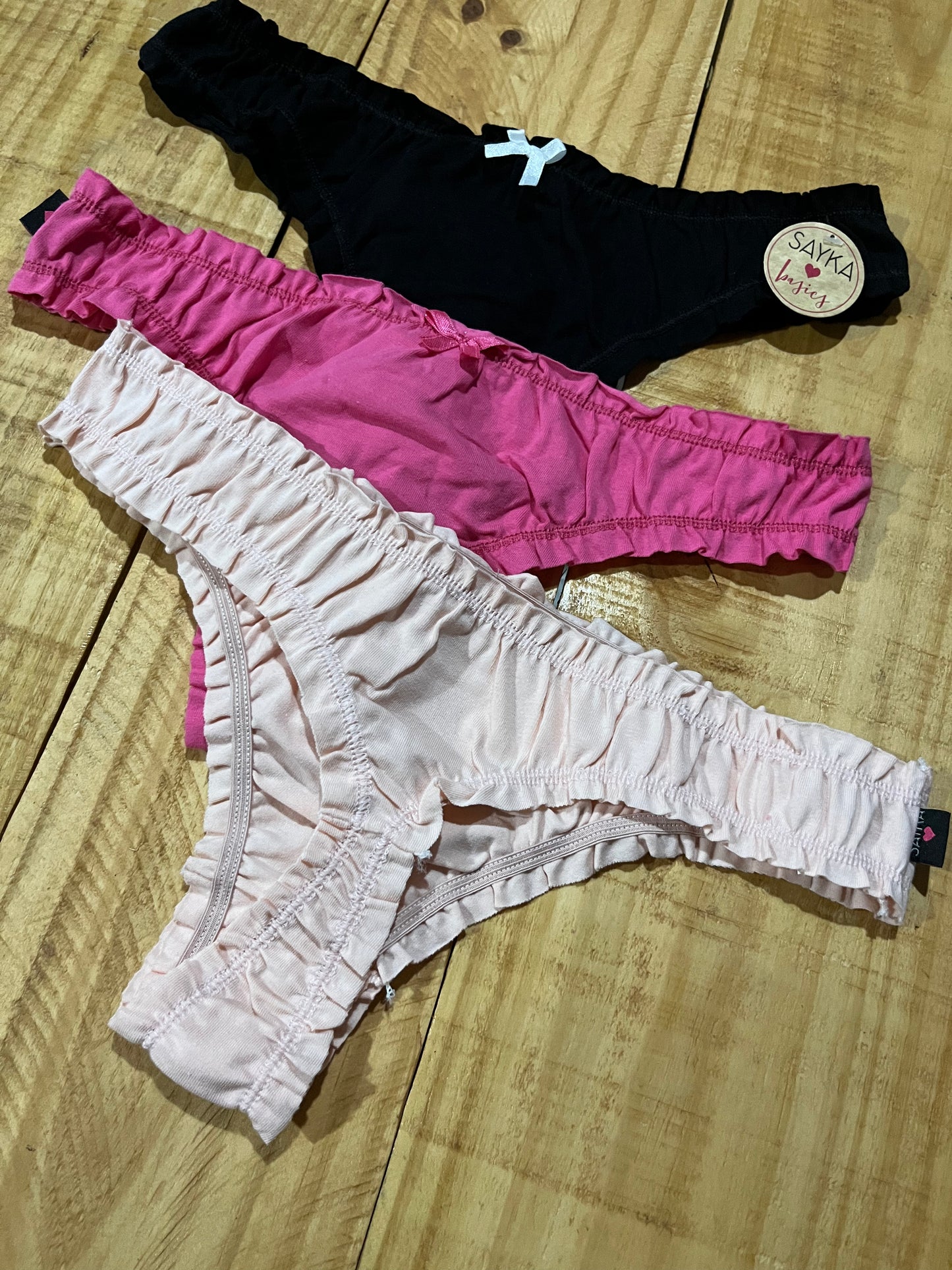 Pack x3 less FRUFRU de algodon Sayka