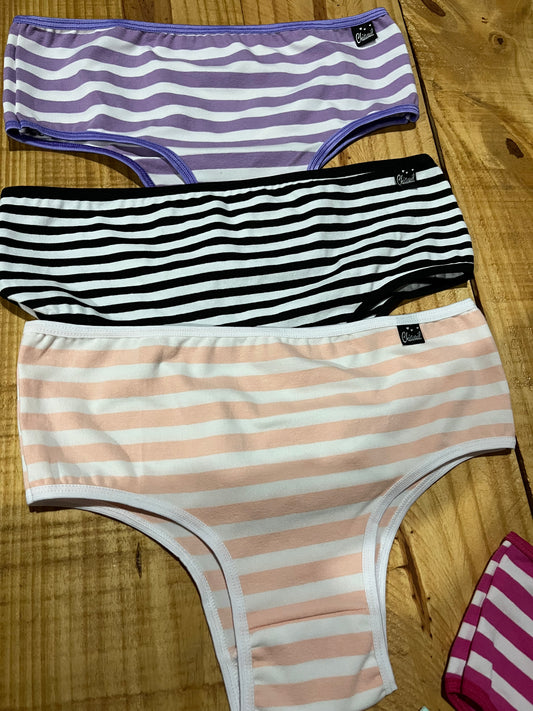 Pack x3 culotes de algodón a rayas